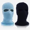 Berets Full Face Cover Mask Two 2 Hole Balaclava Knit Hat Army Tactical CS Winter Ski Cycling Beanie Scarf Warm Masks