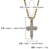 Pendant Necklaces Cubic Zirconia Paved Iced Out Bling Water Drop Cross Pendants Necklace Men Women Hip Hop Rapper Jewelry Gold Silver