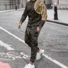 مسارات الرجال 2022 Autumn Tracksuit بأكمام طويلة tirt sweatpants تناسب الرجال شارع الشارع من النوع الثقيل للملابس ذات الحجم الكبير 2 قطعة