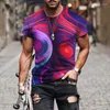 Męskie koszule moda letnia sztuka kolorowy graffiti z nadrukiem 3D T-shirt swobodny męski sportowy sport