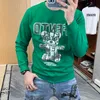 Yuvarlak Boyun Erkek Giyim Hoodies Mektup Ayı Elmas Elmas Erkek Külot Sıradan Gençlik Moda Adam Kazak Uzun Kollu T-Shirt Giyim M-5XL