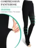 Pantyhose de compressão de meias esportivas para mulheres 23-32 mmhg meias graduadas suporte firme suporte de cintura opaca alta