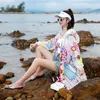 Camicette da donna 2022 Summer Fashion Cartoon Print Cappotti sottili con cappuccio allentati Donna Chic Protezione solare lunga Abbigliamento per la protezione solare selvaggia femminile