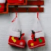 Christmas Decorations Creative Candy Bag Boots Ornament Holders Santa Claus Flocking Red With Antlers Bell