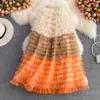 Skirts Elastic High Waist Cake Spring Autumn Elegant Women Pleated Tutu Mesh Skirt Female Long Lace Pompong Fairy Saia