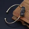 Armreif Natürlicher Halbedelstein Offenes Goldarmband Kristallknospe Für Schmuckherstellung Halsketten Geschenk Frauen