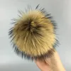 Berets 13cm Natural Raccoon Fur Ball Key Chain Hat Winter Hats Pom For Shoes Real Cap Accessories