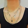 Collares con colgante, collar gótico con cierre de llave a la moda para mujer, cadenas multicapa Punk Hip Hop, Pin de aleación para mujer, regalos de joyería