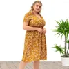 Plus size jurken 2022 aankomst korte mouw zomer casual midi voor vrouwen groothandel China