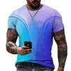 Camisetas para hombre con estampado de remolino en 3D, camiseta de manga corta con cuello redondo para hombre, ropa informal de marca de poliéster de LICRA HD, talla súper grande