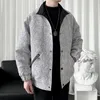 Men's Jackets Autumn And Winter Men's Long Sleeve Jacket Black / White Fashion Business Casual Coats Men Lapel Loos Clothing