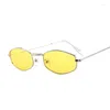 Lunettes de soleil Small Hexagon Femmes Rétro Cadre métallique Jaune rouge Vintage Tiny Square Femelle Soleil UV4001329382