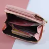 Wallets Fashion Women Purses Solid PU Leather Strap Shoulder Bag Mobile Phone Big Card Holders Wallet Handbag Clutch For Girls Purse