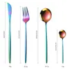 Fine Golden Cutlery Set 24 Pcs Stainless Steel Portugal Designer Dinnerware Sets Flatware Dinner Steak LNIFE Dining Fork Soup Spoo158F