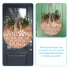 Decoratieve bloemen Deur Plaque Welkom Decoratie Voorkant Rustieke hanger houten honden je hoopt dat we veranda ornament bord huis krans