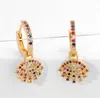 Kolczyki biżuterii sześcienne cyrkonowe oko Palm Gold Kolor Cz Crystal Ear Clips Brak przebitych kolczyków dla kobiet biżuteria S54J