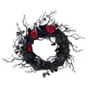 装飾的な花ハロウィーンサインアウトドアドアリースハングウッドプラークハッピーウィッチカボチャ木製飾り飾り＃T2G