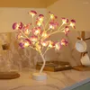 테이블 램프 Led Orchid Bonsai Light Fairy Flower Tree Ornament Lamp Wedding Deord Rose USB 야간 조명 홈