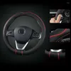 Steering Wheel Covers Black Red Cover Car Comfortable Leather Universal High Quality
