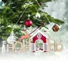 Decorative Flowers Christmas Elder Shape Decoration Use Wooden Painted House Hanging Home Indoor Closet Pendant