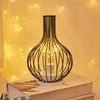 Lâmpadas de mesa Retro Iron Lâmpada Vinho Bottle Copper Wire Night Light Creative El Home Decoration Batteryed Batteryed