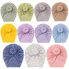 Randknut nyfödd baby hatt turban mjuk spädbarn småbarn hattar motorhuven headwrap baby pojkar flickor cap beanie