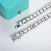 チェーンアイスモイサナイトテニスネックレス925シルバー6.5mm DカラーダイヤモンドリンクチェーンHiphop Jewelry Collares Gift