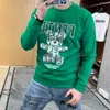 Yuvarlak Boyun Sokak Giyim Hoodies Mektup Ayı Elmas Elmas Erkek Külot Gündelik Gençlik Moda Adam Kazak Uzun Kollu T-Shirt Giyim M-5XL
