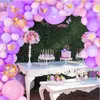 Decoração de festa tema de lavanda Balões Garland Arch Kit Confetti Ballons