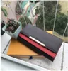 2022 Fashion red and pink fashion single zipper pocke men women leather wallet lady ladies long purse with orange box card bag