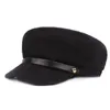 Berets HT1824 Sailor Captain Cap Barett Hüte für Männer Frauen Herbst Winter Sboy Retro Flache Armee Schwarz Gürtel