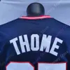 Camisola Jim Thome 1995 WS Navy Vintage White Button Turn Back Red Pullover Hall Of Fame Patch Cinza Tamanho S-3XL