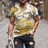 Męskie koszule moda letnia sztuka kolorowy graffiti z nadrukiem 3D T-shirt swobodny męski sportowy sport