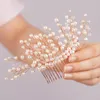 Headpieces Pearl Crystal Hair Comb For Wedding Headdress Fashion Bridal Head Combs Handmade Party Accessories Jewelry Rose Gold Ti3633115