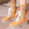 Boots Fashion Women Pu Transparent Platform Waterproof Ankle Feminin Clear Thick Bottom Rainboots Sexiga kvinnliga skor 220909