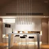 Lampes suspendues lampe à Led moderne Art décor en aluminium Long Tube lumière salle à manger Bar cuisine suspendus luminaires pour la maison