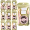 Black 3D False Eyelashes Artifical Mink Eyelash Kit with Lash Curler and Brush Eyelash Bundle Natural Thick for Party Cosply Makeup Wholesale Price