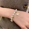 Hänghalsband mengjiqiao koreanska elegant sötvatten pärlhalsband för kvinnor flickor delikat zirkonskal fjäril choker bröllop smycken