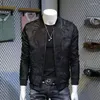 Giacche da uomo Giubbotto bomber nero vintage da uomo 2022 Primavera autunno sottile sottile bello moda semplice colletto alla coreana cappotto manica lunga Top