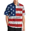 Casual shirts voor heren heren Amerikaanse vlag 4 juli vakantie shirt vintage vlaggen print Hawaiian cool blouses grafische kleding plus maat