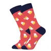 Men's Socks Large Size Funny Men Food Fruit Dog Dress Novelty Pumpkin Watermelon Chips Pizza Pineapple Cactus Dachshund Sock