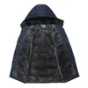 Mens Down Parkas Fashion Fleece Hooded Winter Coat Uomo Thick Warm Mens Giacca invernale antivento regalo per padre marito Parka 220912