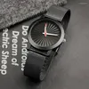 Wristwatches 2022 Enmex Original Creative Design Girl Wristwatch Luminous Votex Pattern Lady Brief Simple Face Steel Band Quartz Watches