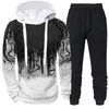 Mens Tracksuits Men Tracksuit Sets Fleece Two Piece Hooded Pullover Sweatpants Sports Clothing 4XLconjuntos masculinos 220909