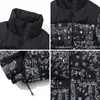 Męski pad Parkas Hip Hop Paisley Kurtka Parka Streetwear Men Windbreaker Winter Cotton Down Bubble Płaszcz Pary Bandana Bomber 220909