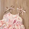 Clothing Sets Summer Born Baby Girls Romper Jumper Cute Sleeveless Frill Smocked Strap Elastic Jumpsuit Headband Set For Toddler Kids