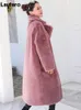 Pelliccia sintetica Lautaro da donna inverno lungo sciolto casual grigio nero caldo spesso morbido cappotto soffice donna bavero lusso moda coreana 4XL 5XL 220912