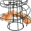 Cestas de armazenamento Modern Iron Spiral Spiral Egger Restaurant Basket Helder Ovo Roller Rack Rack Organizador Distribuidor Distribuidor 24 Ovos 220912