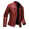 Men's Leather Faux Trend Skull Print Coats Casual Motorcycle Punk Style Jacket EU Size S-2XL 220912