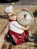 Orologi da parete Orologio da parete vintage decorazione domestica Resina Chef Statue orologio Orologio al quarzo muto per soggiorno Cucina Decorazione da parete Orologio da parete 220909